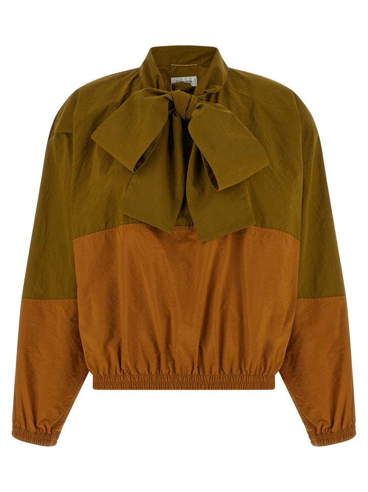 Saint Laurent Color-Block Anorak Puffer Jackets - Green | 9737b8832cc5dea3b808553d3aa62e89c9ef9dc4