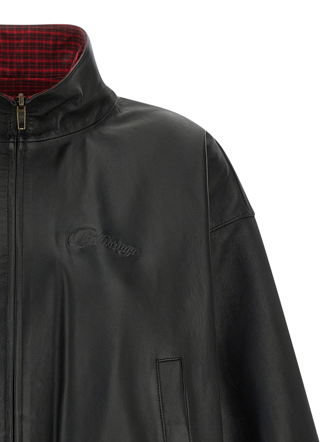Balenciaga Reversible Leather Jacket Puffer Jackets - Black | ce5a158f4974a46cff2907891b2c7f2f377049fe