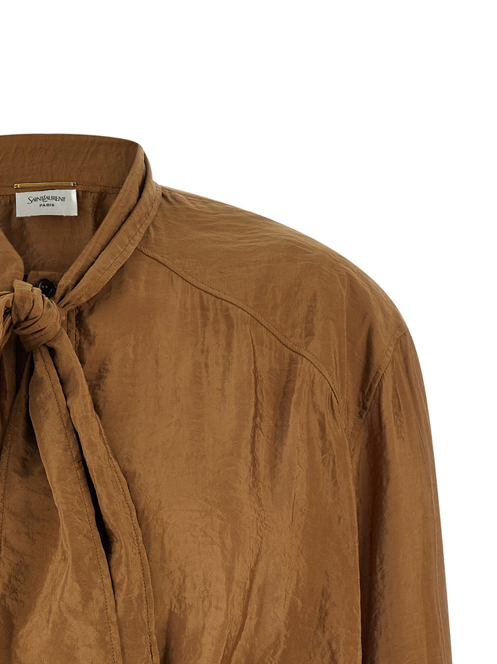 Saint Laurent Lavallière Blouse Shirt and Blouse - Brown | d683fd4957eafdab0cdcd823b9aa30365c2e4704