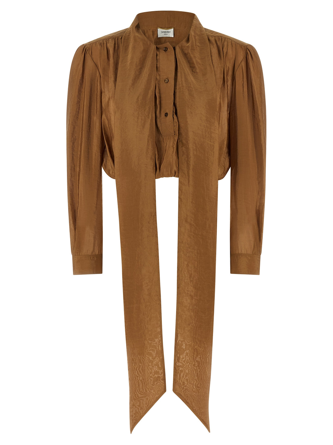 Saint Laurent Lavallière Neck Blouse Shirt and Blouse - Brown | 131c2517899b8bb30c16b71db87f366276083441