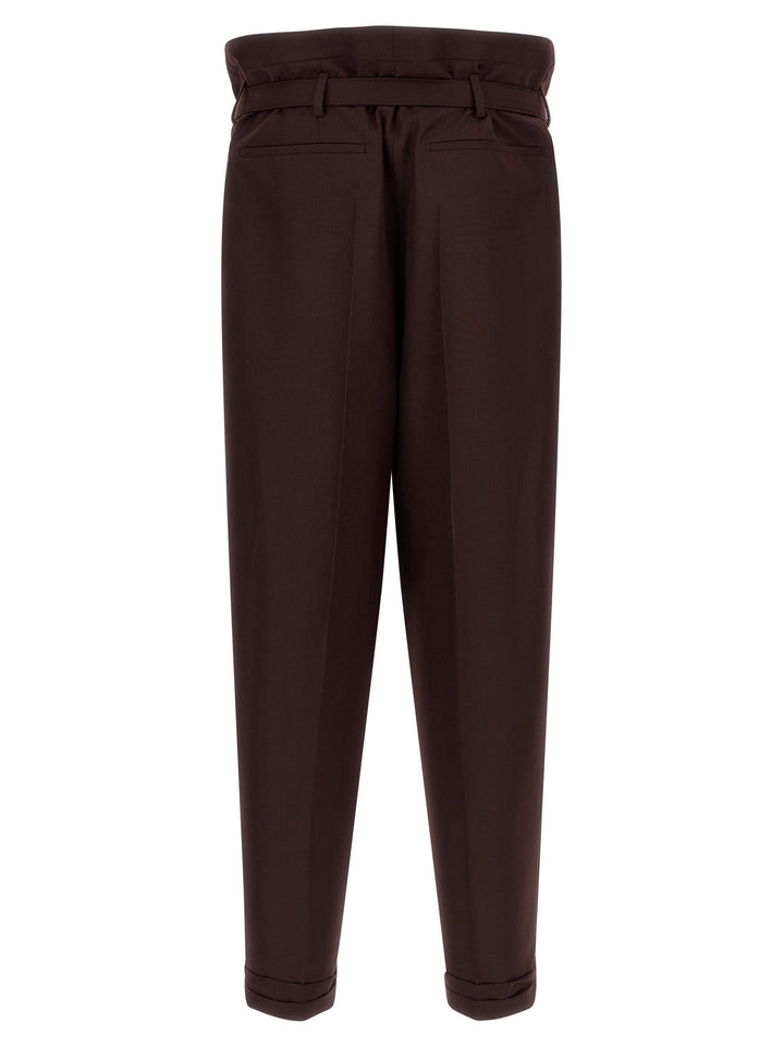 Saint Laurent Paper-Bag Pants - Purple | 057f71910c32dbd04a2382b838d5234d55b47336