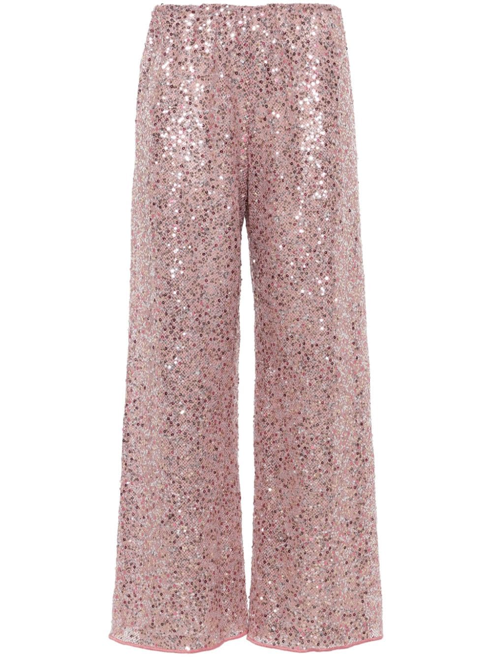 Straight trousers with sequins