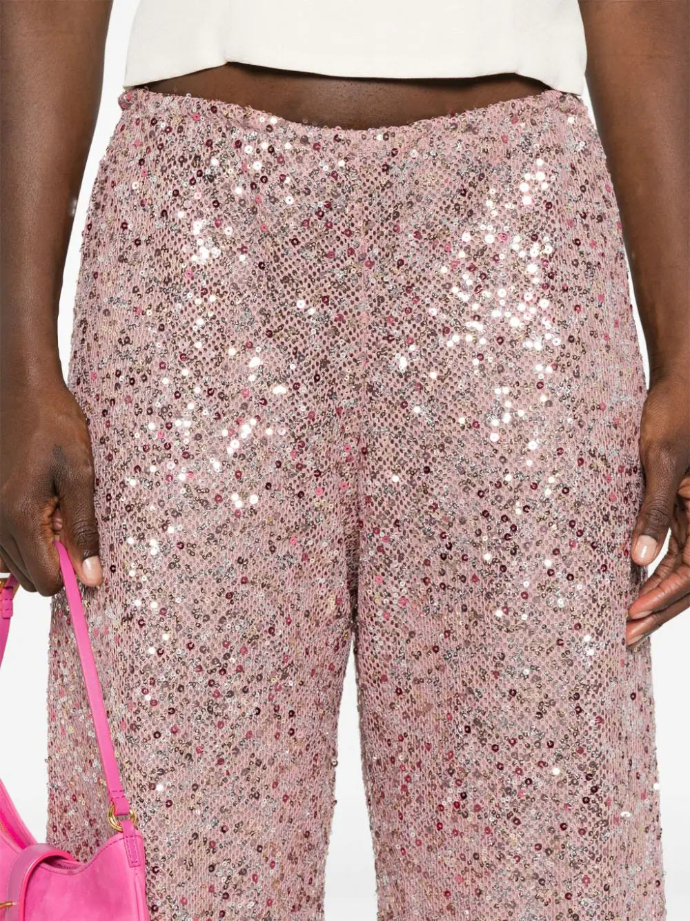 Straight trousers with sequins