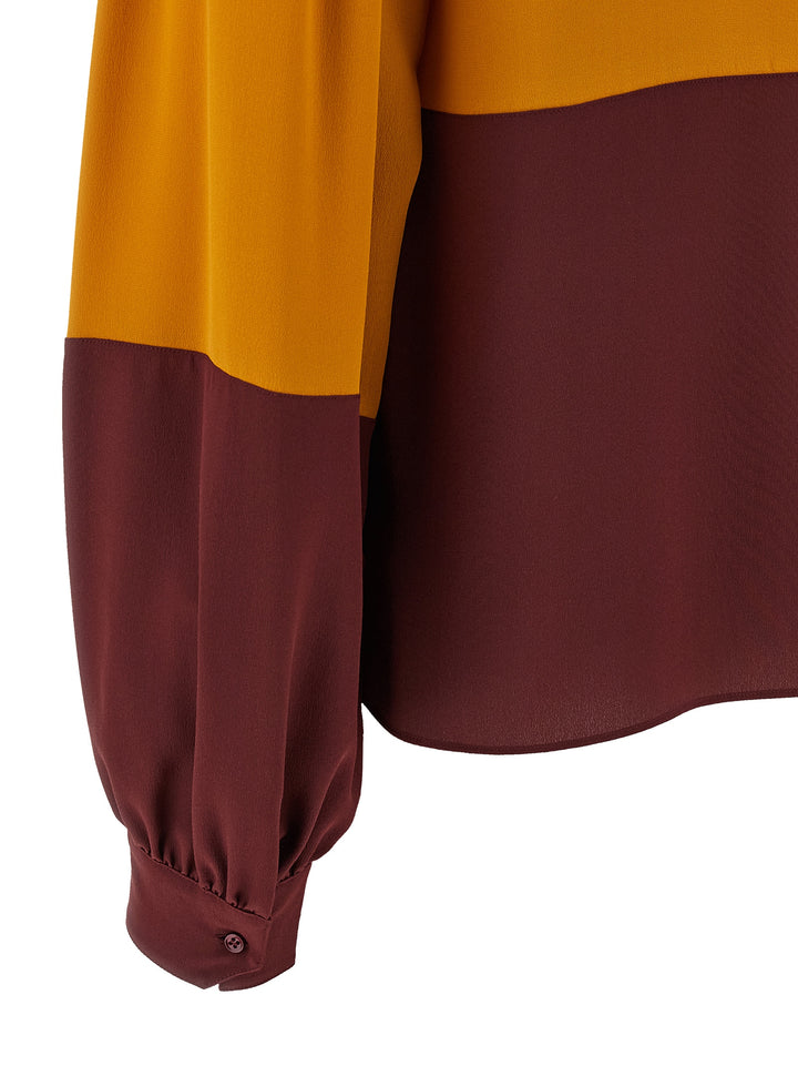 Saint Laurent Color-Block Blouse Shirt and Blouse - Multicolor | 481295e21692a0a5083b2c1e341bc237b6f04d8f