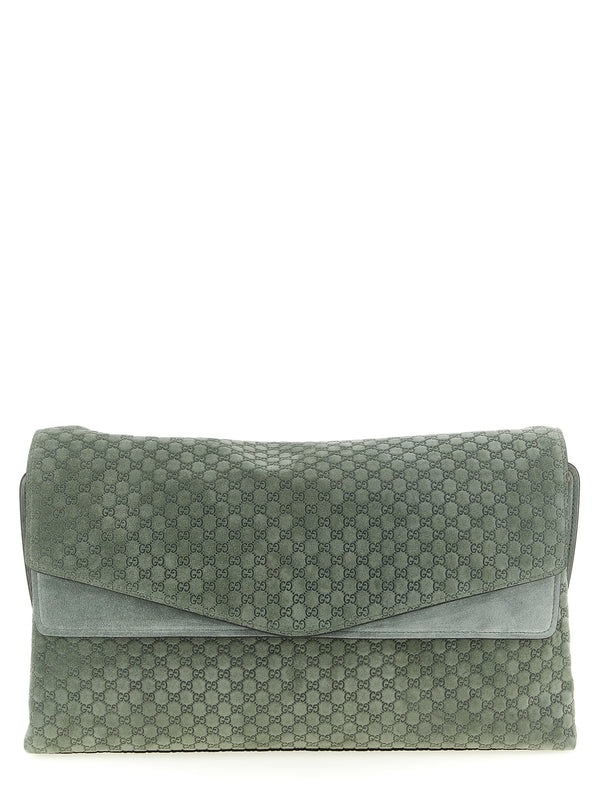 Gg Large Suede Shoulder Bag Shoulder Bags Green