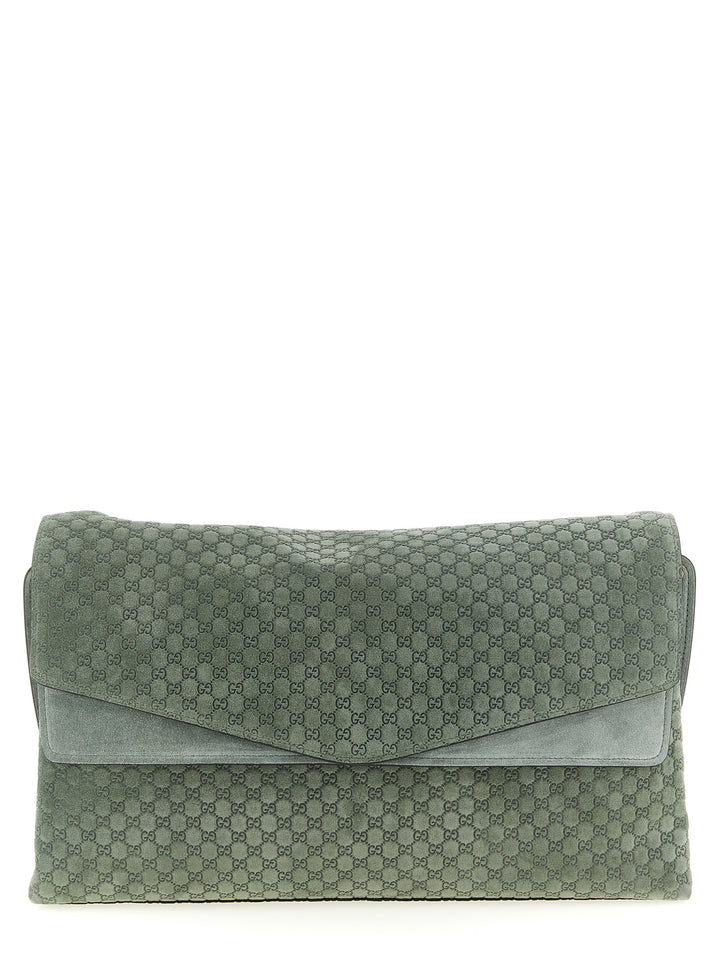 Gucci Gg Large Suede Shoulder Bag Shoulder Bags - Green | 9e712824d319775019fd35cad79ccf0ebc44445b