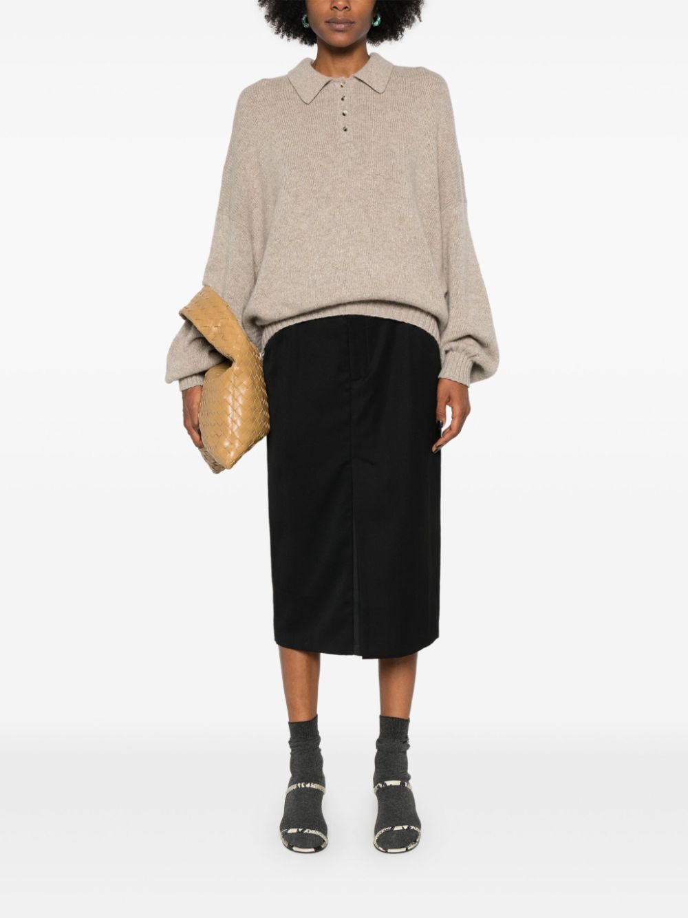 Rene polo-style sweater in cashmere blend