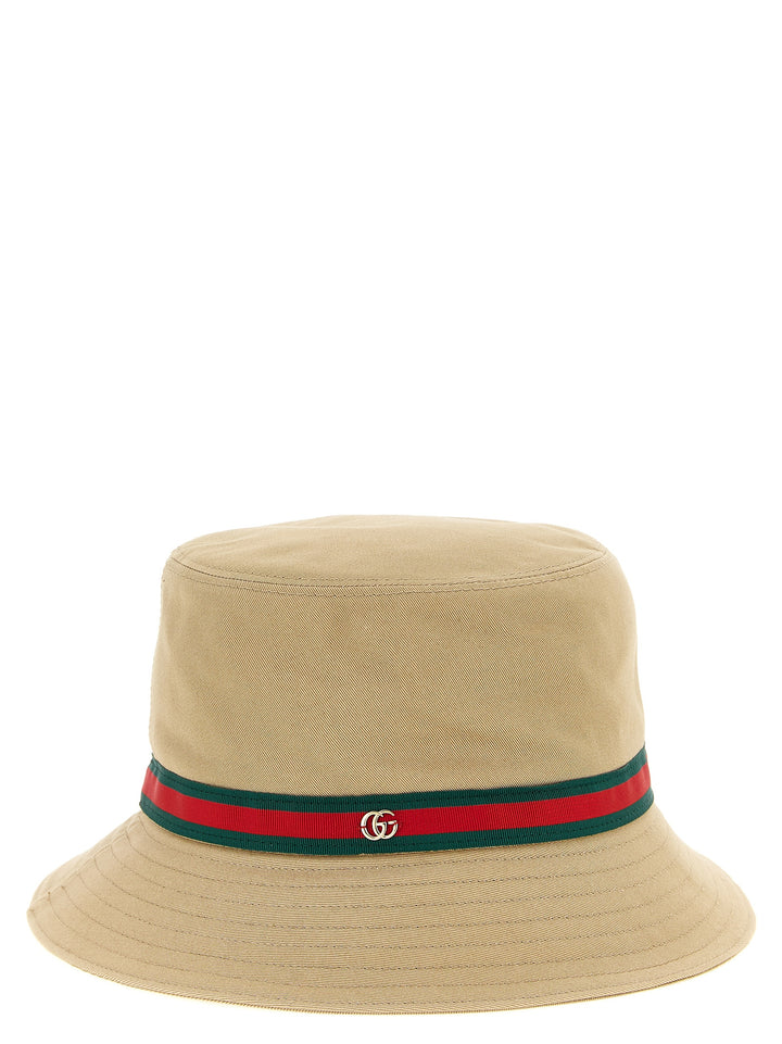 Gucci Web Tape Bucket Hat Hats - Beige | 44a62e0634cbd635f2bae39c3ff544e2b2274fca