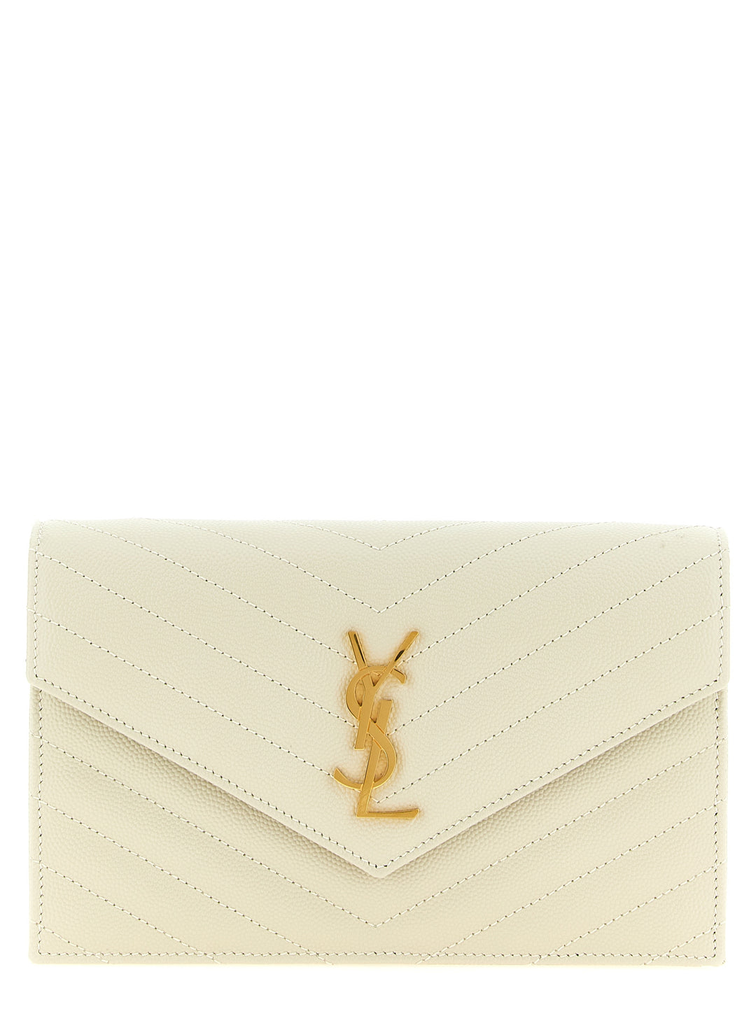 Saint Laurent Envelope Clutch - White | 78c526adb66ac1704217d9c82dea98a68089e237