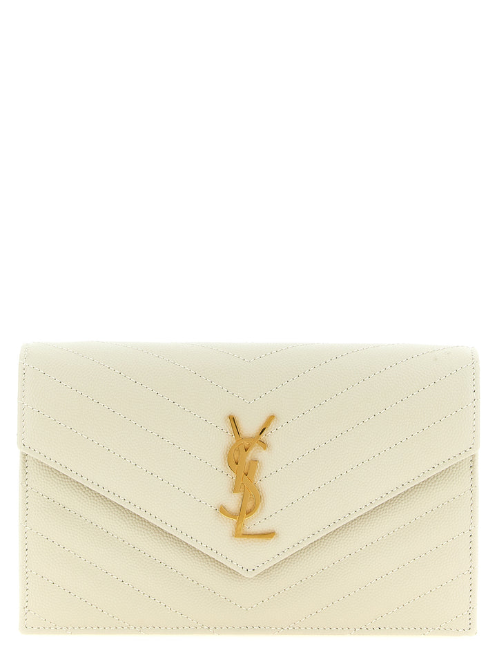 Saint Laurent Envelope Clutch - White | 78c526adb66ac1704217d9c82dea98a68089e237