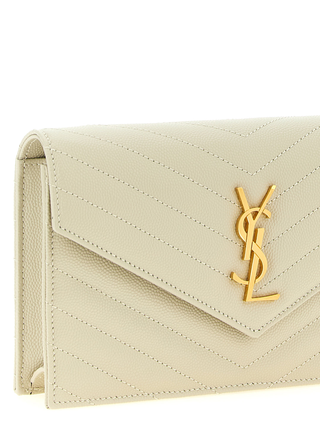 Saint Laurent Envelope Clutch - White | 0623b9a978107a848f8ffc3ffd4f7ec1c7f7c9c6