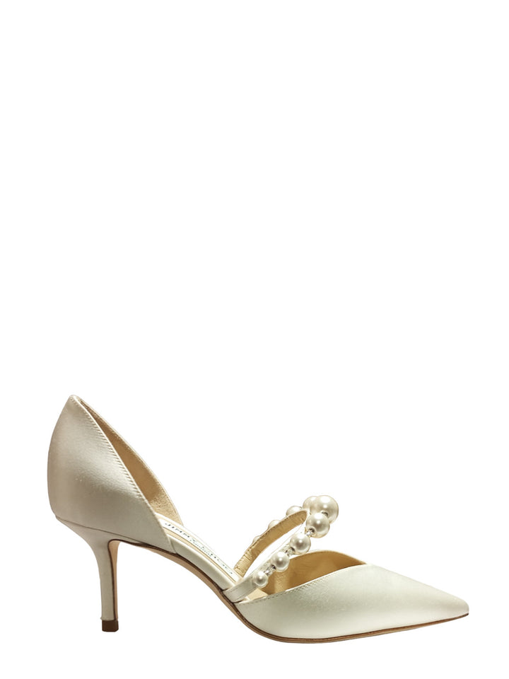 Aurelie 65 satin w/pearls ivory/white