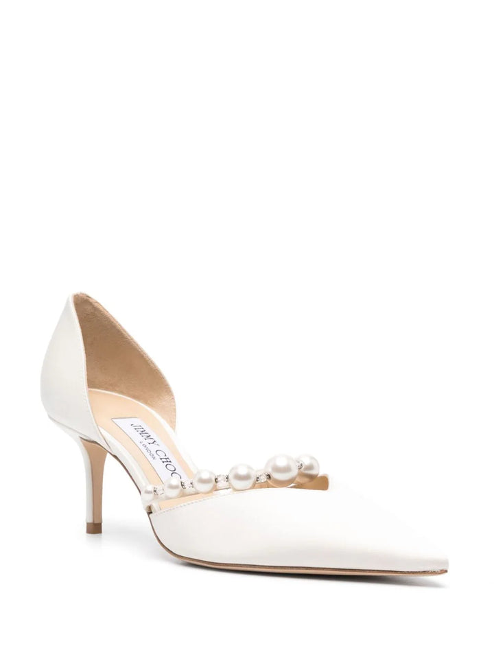 Aurelie 65 satin w/pearls ivory/white