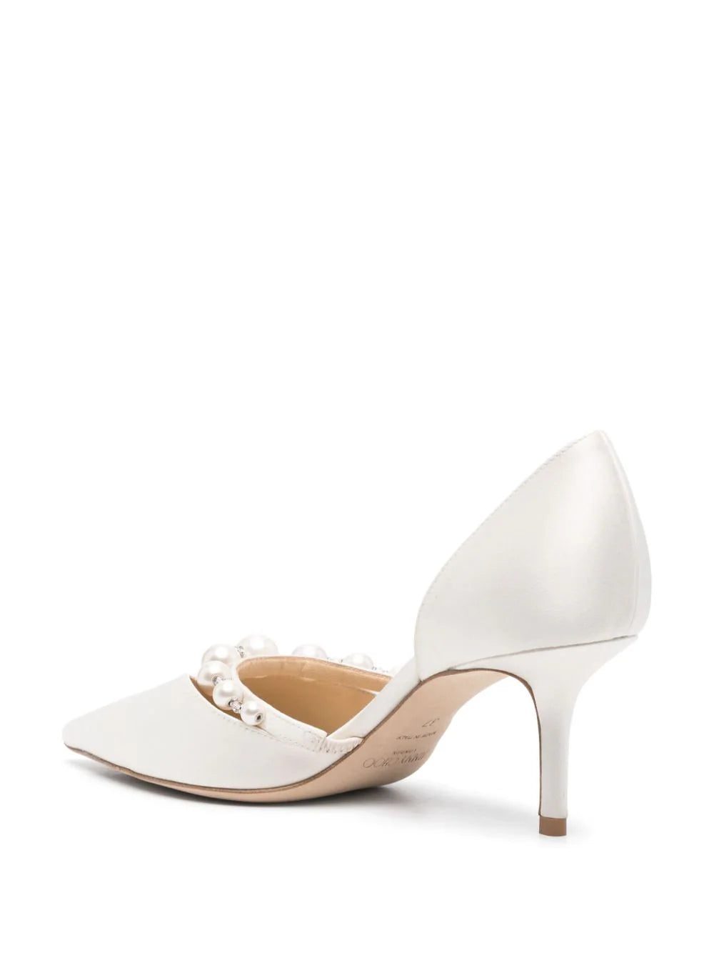 Aurelie 65 satin w/pearls ivory/white