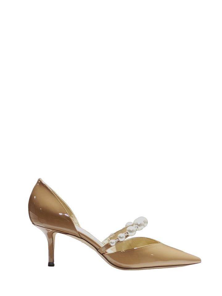 Aurelie 65 patent leather latte/white