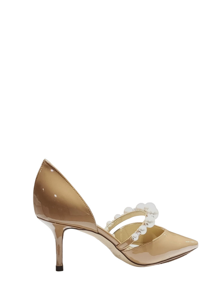 Aurelie 65 patent leather latte/white