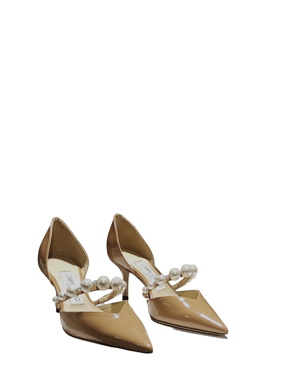 Aurelie 65 patent leather latte/white