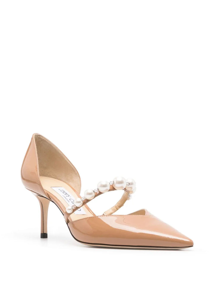 Aurelie 65 patent leather latte/white