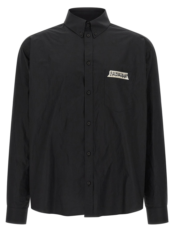 Balenciaga Masking Tape Shirt and Blouse - Black | 3eb80828905460c99329a1cd83496a3e637ed204