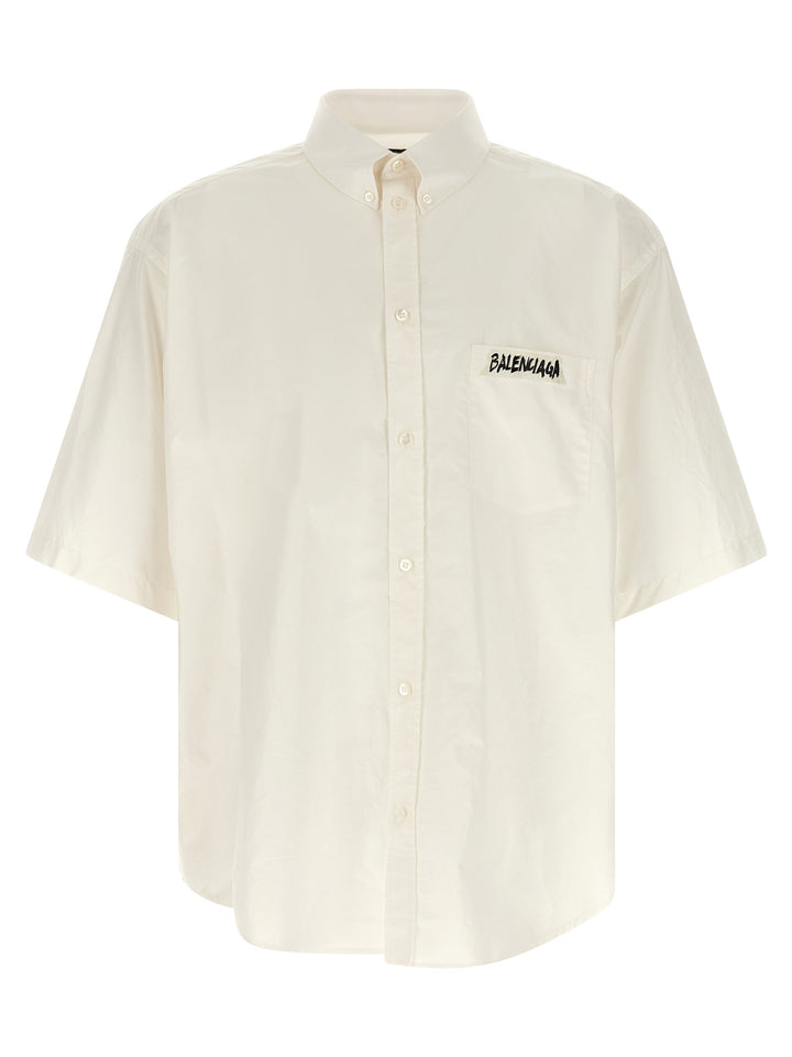Balenciaga Masking Tape Shirt and Blouse - White | a451bfb37d11333e2a17e3fc38400553fb86c71f