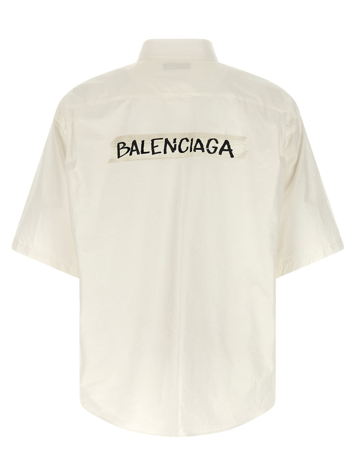 Balenciaga Masking Tape Shirt and Blouse - White | 3336be0ba27e3b8a3a389d54b61557d129cf9a16