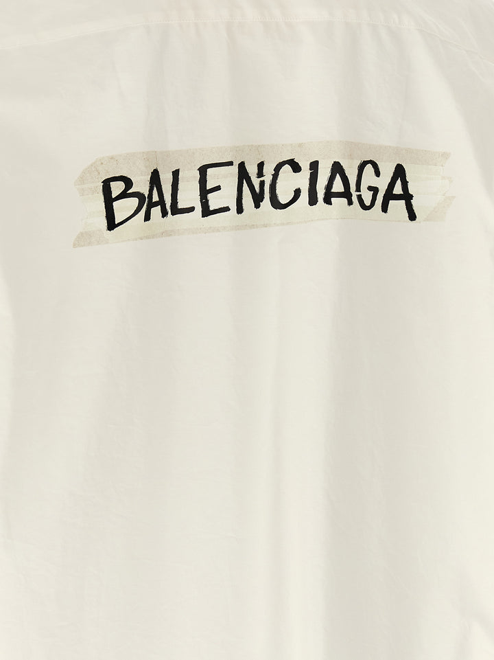 Balenciaga Masking Tape Shirt and Blouse - White | d554434b721aed9437a23d8e3dfe56be967543ee