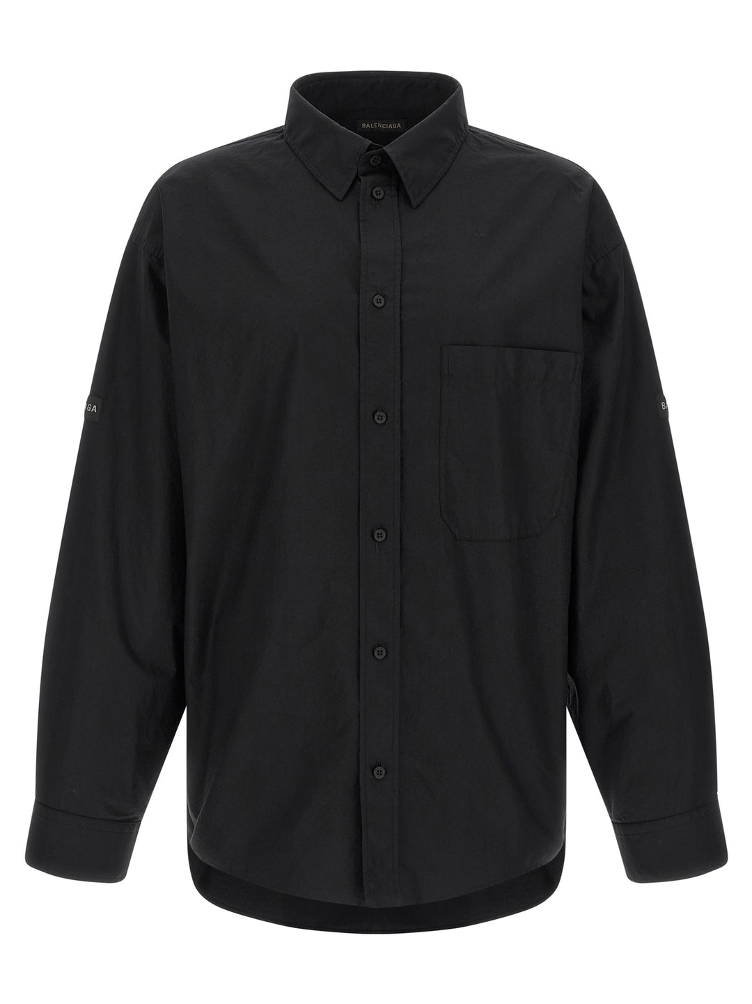 Balenciaga Logo Patch Shirt Shirt and Blouse - Black | 035089c59b9a2da6c5aa528c0b1daa97926c967d