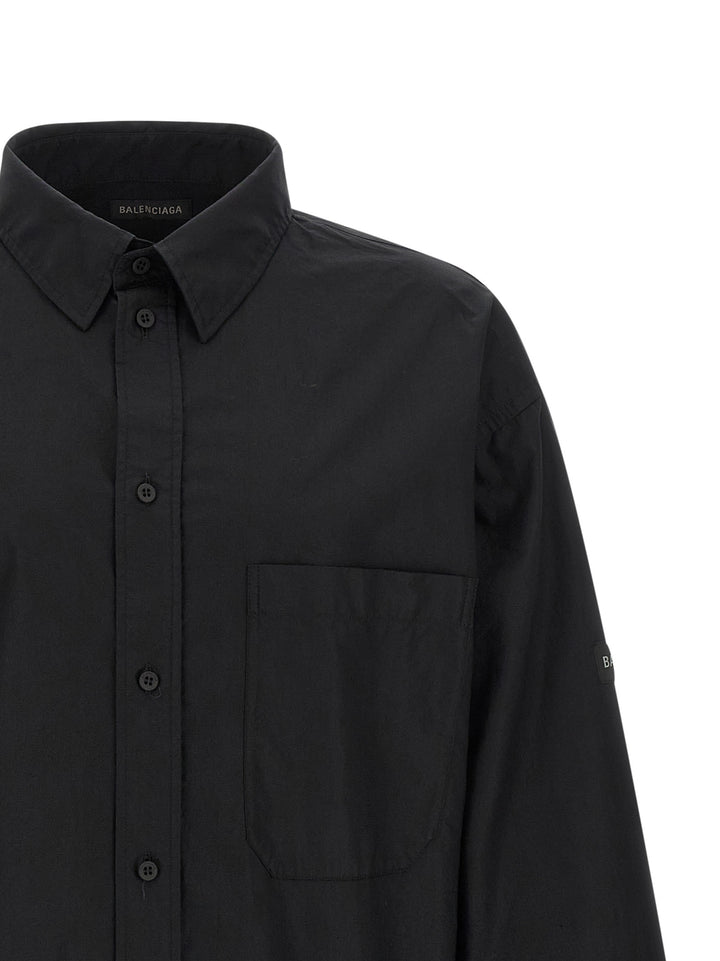 Balenciaga Logo Patch Shirt Shirt and Blouse - Black | 6211899918a80e560b8fd140b4760b6fb92cf6fd