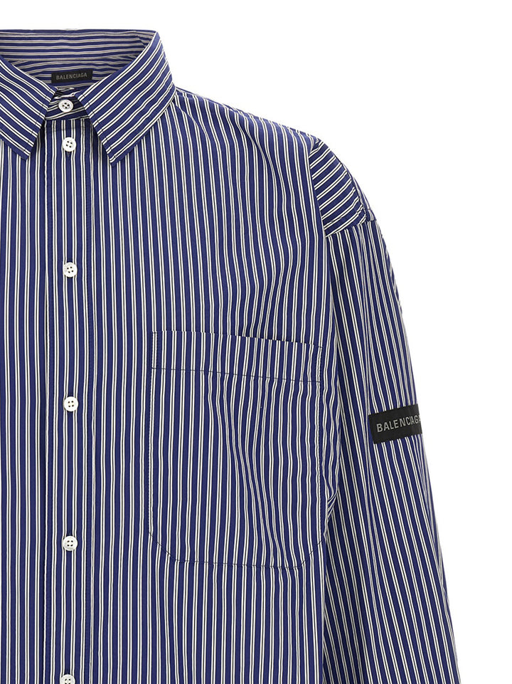 Balenciaga Striped Shirt Shirt and Blouse - Blue | 959c3162e2d63378a847cf8e9ed204128a3ac408