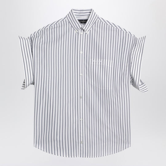 White Striped Shirt With Turn-Up Sleeves