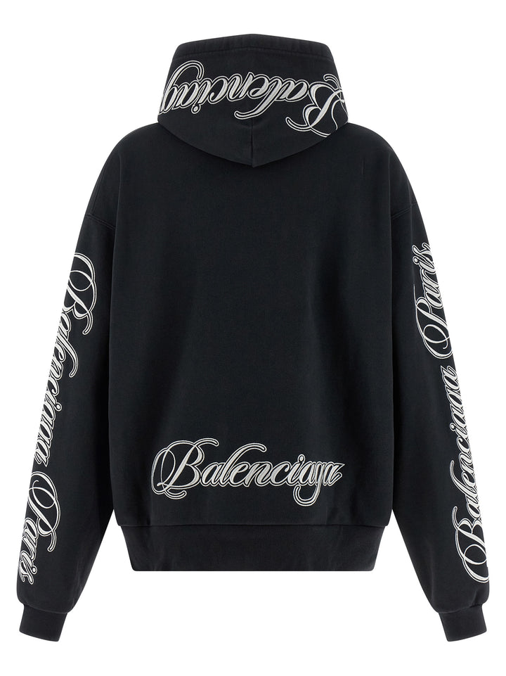 Balenciaga Cursive Sweatshirt - Black | 90fd8c36f8bf2acd586a696bbf49acead68d79ac