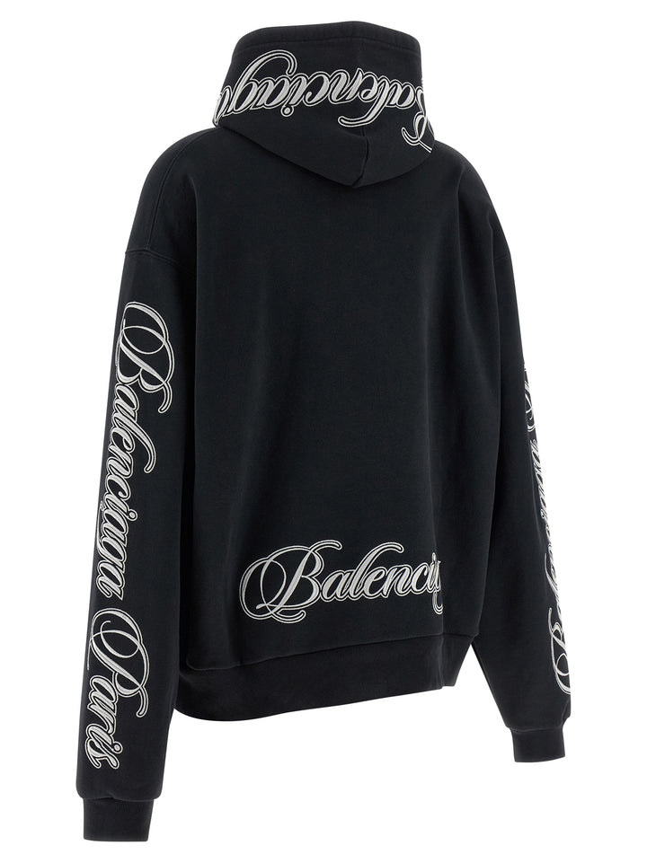 Balenciaga Cursive Sweatshirt - Black | 1a6d7b1b5e935a8f37a89a6cdb353360b2ac15ac