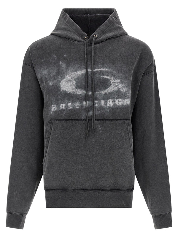 Washed Crayon Loop Sweatshirt White/Black