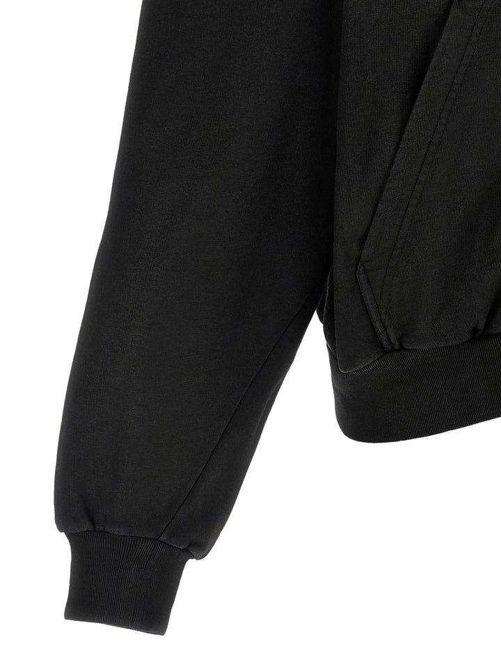 Balenciaga Cropped Hoodie Sweatshirt - Black | 3965214a5be502ced7b10dae0173e8d2d9fce3c6
