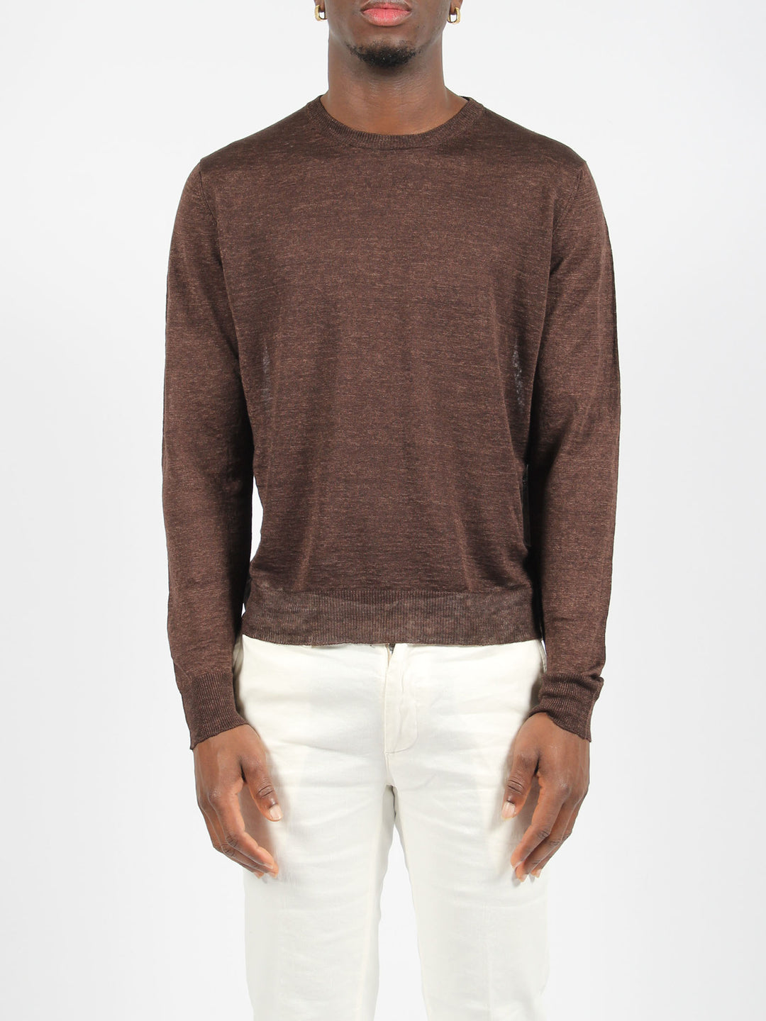 Linen crewneck sweater