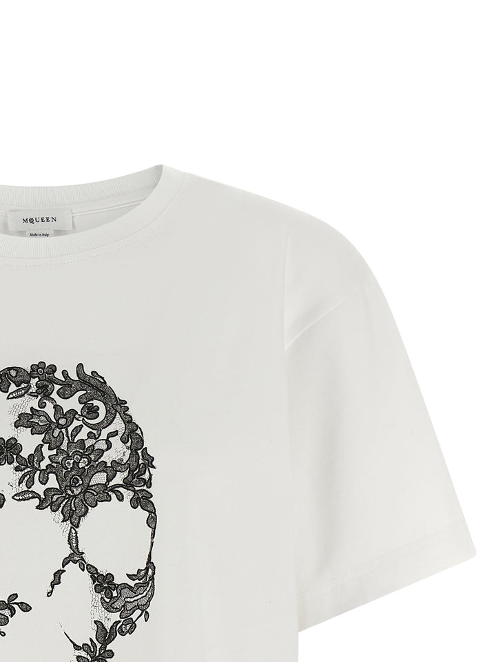 Mcqueen Skull T-shirt - White/Black | 9942ba93a471a40d6c03e91c772d93b72e895ee6