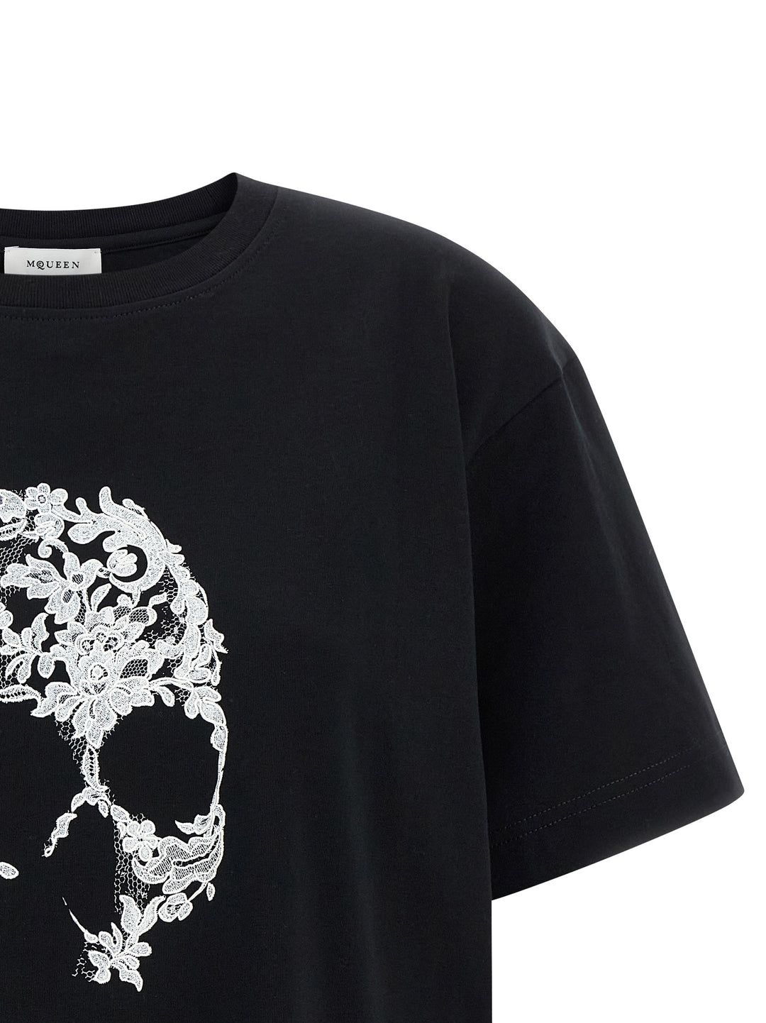 Mcqueen Skull T-shirt - White/Black | 392909950e4c1a3abea3ad851707ef207dce225e