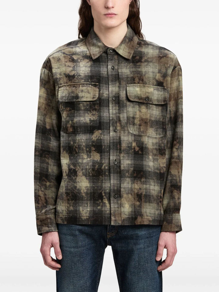 Checked shirt with print