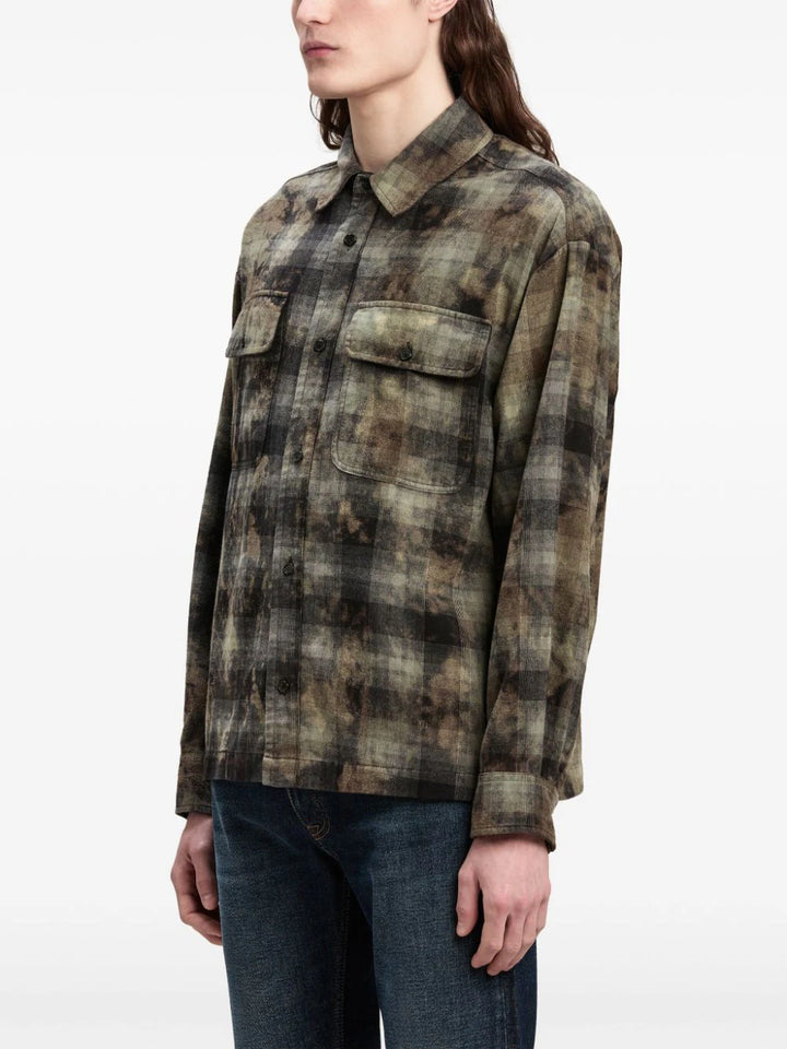 Checked shirt with print