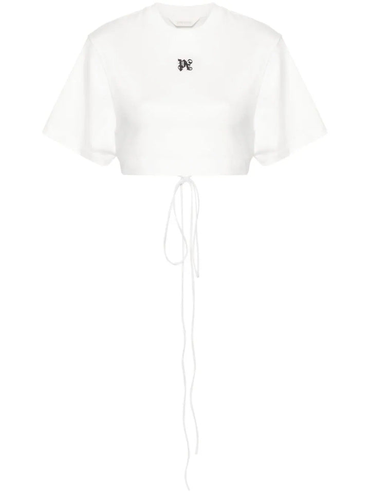 Cropped T-shirt with embroidery