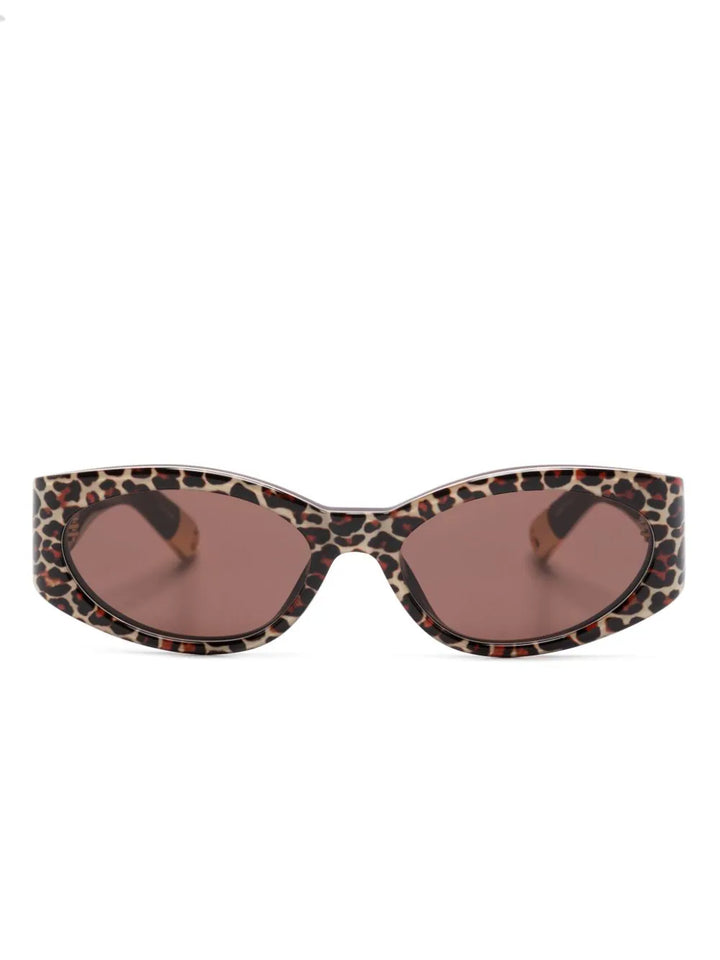 Leopard oval sunglasses