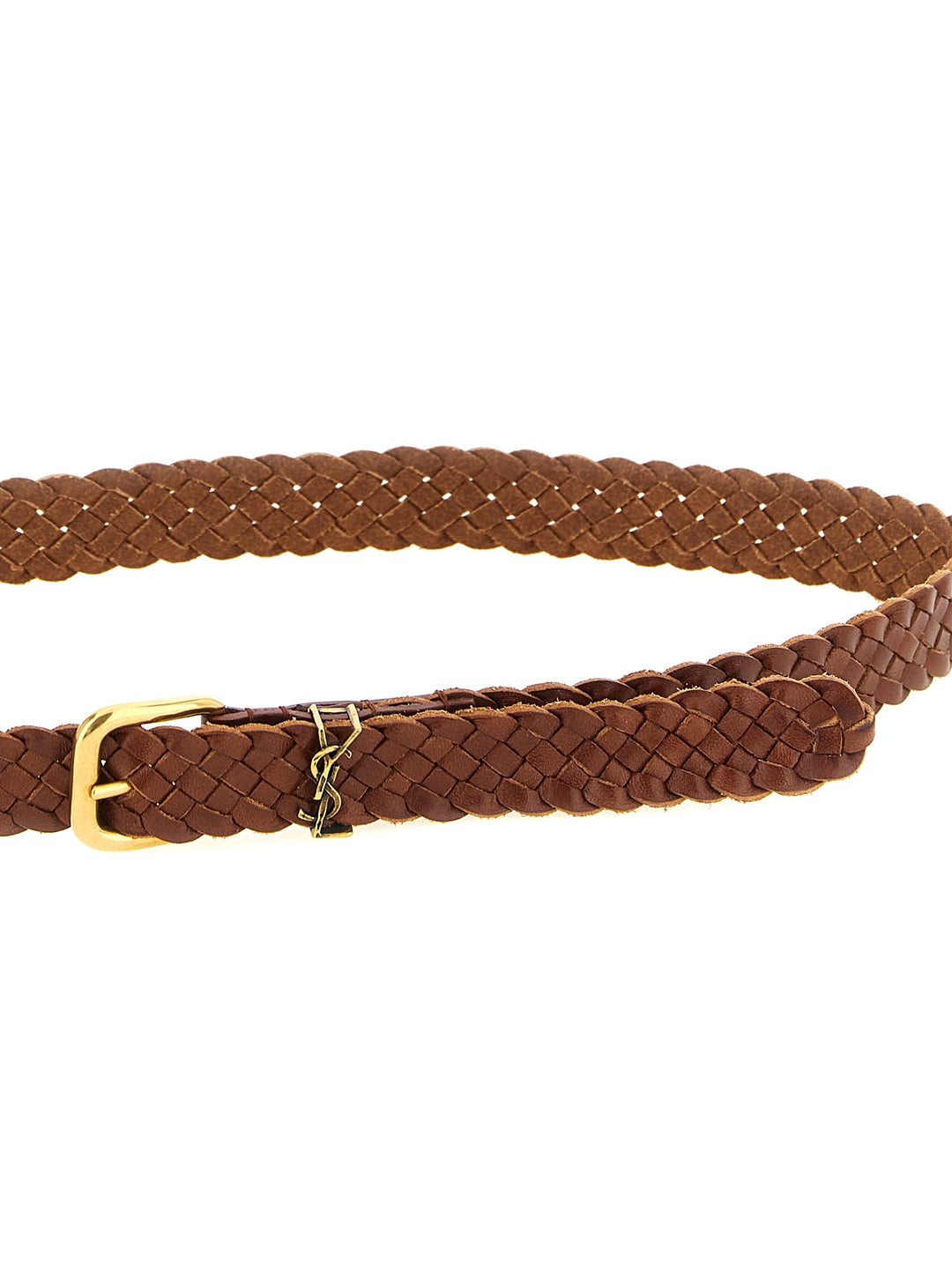 Saint Laurent Tiny Cassandre Belts - Brown | 26df03c6d4e1da66168f77ea34b4e3b18625521f