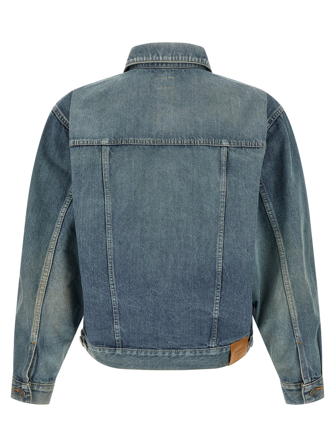 Saint Laurent Trucker Puffer Jackets - Blue | 95f277ed389810a95e5a2e0596aff634c92ba636