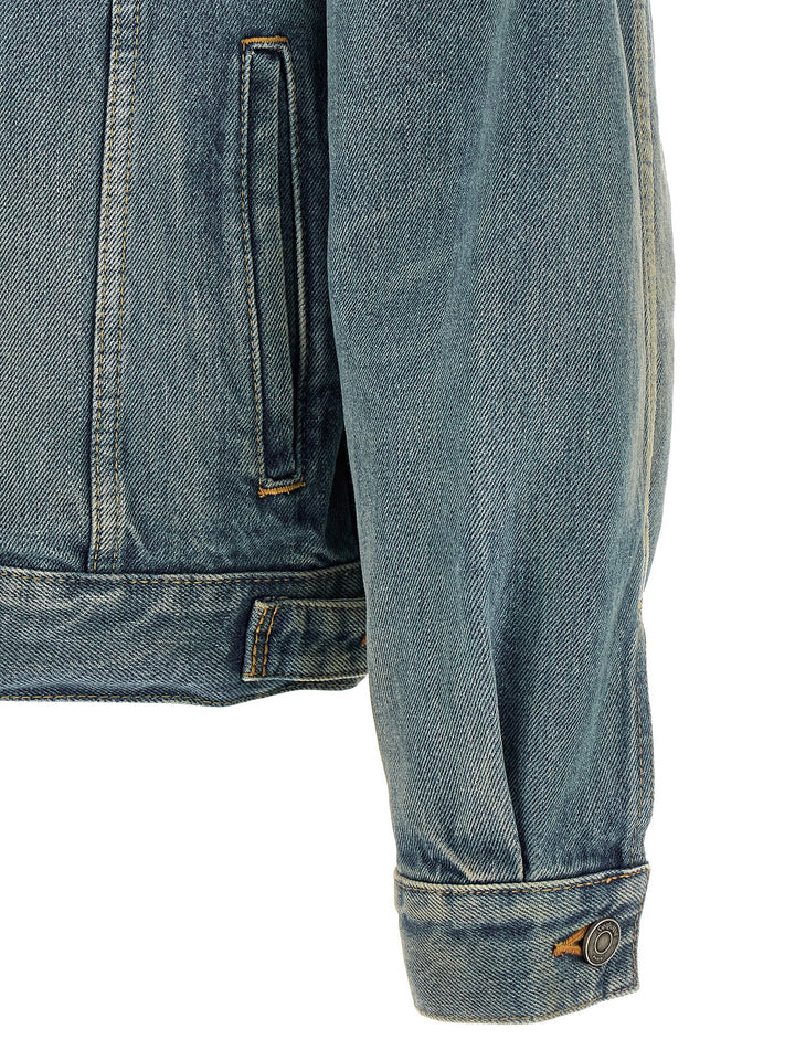 Saint Laurent Trucker Puffer Jackets - Blue | 02aa95463ae6726164a180c4da3d54c74c45d9f7