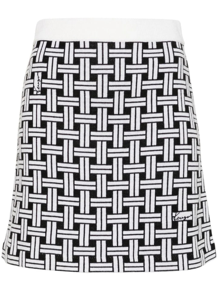 Miniskirt with jacquard effect