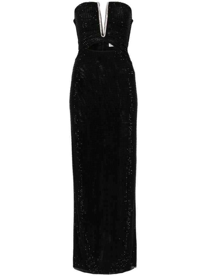 maxi dress embellished with rhinestones