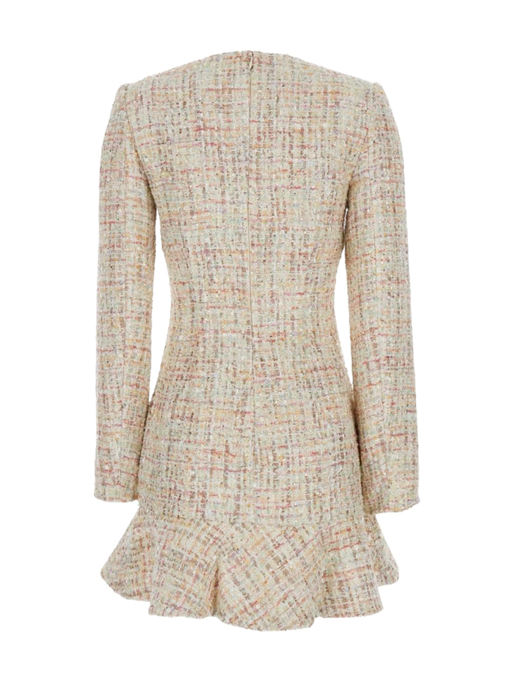 Pastel boucle v-neck mini dress