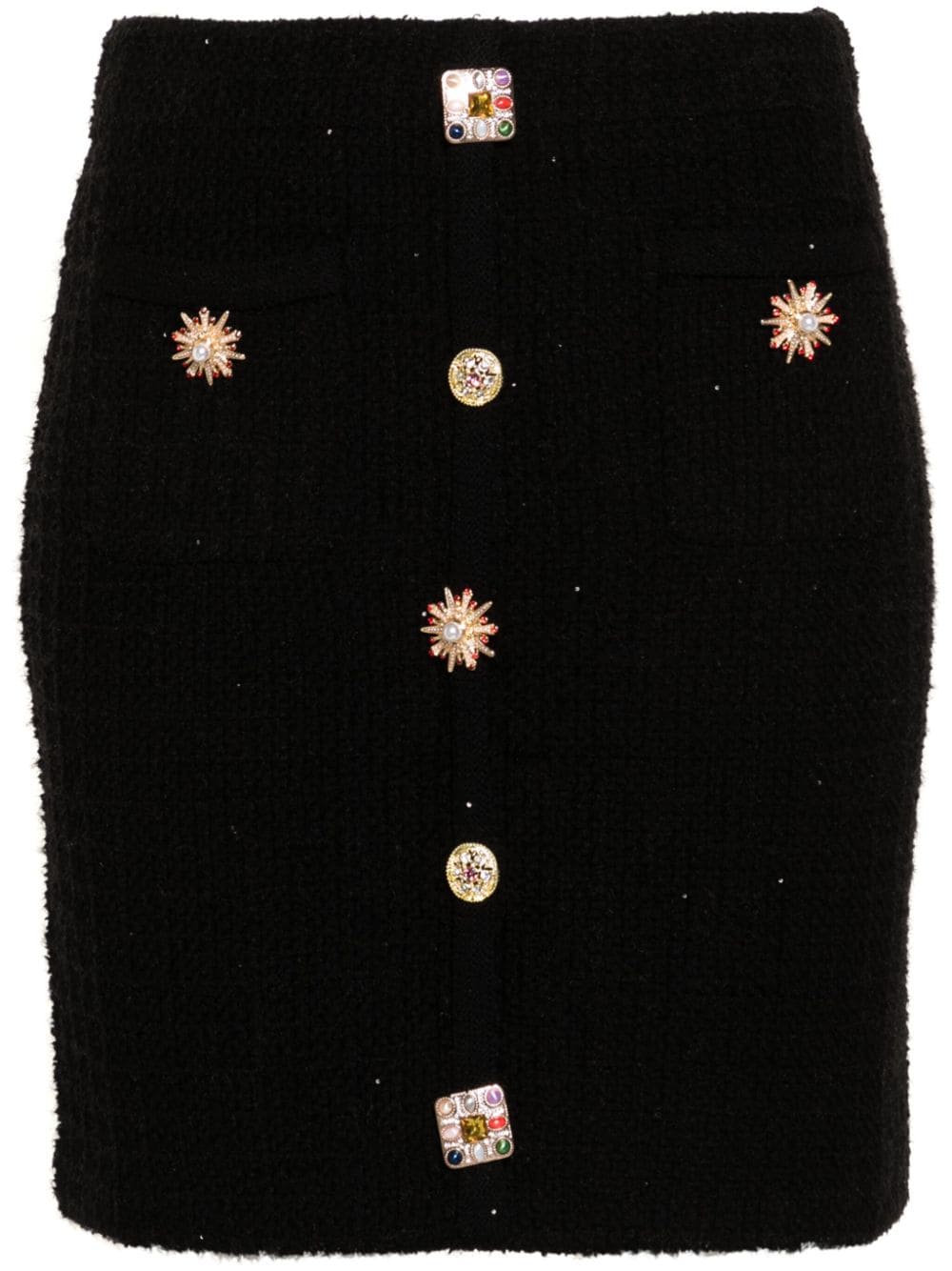 Miniskirt with jewel buttons