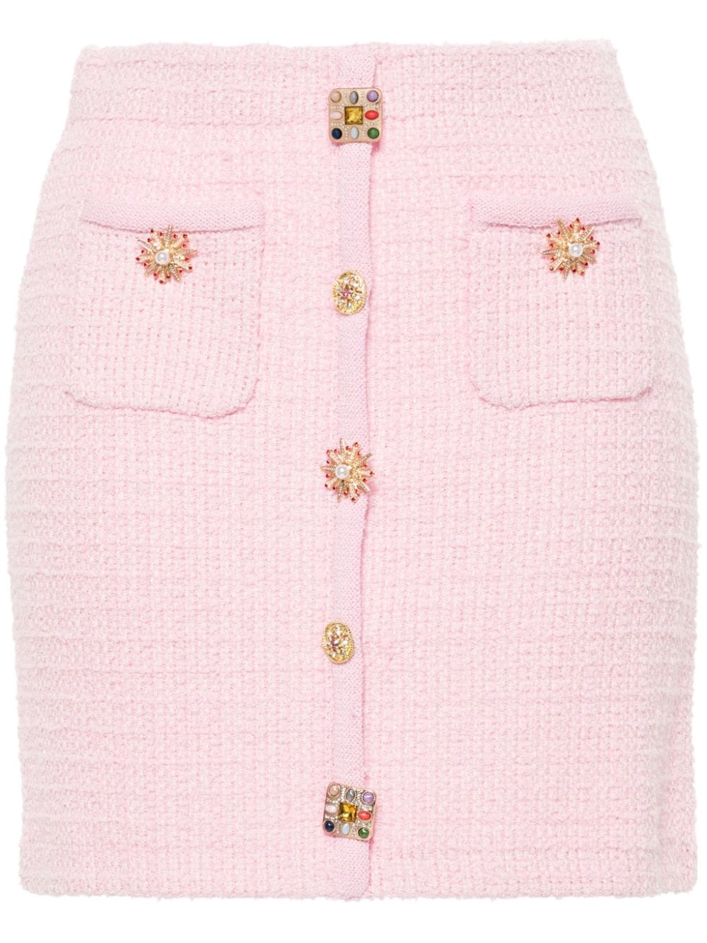 Miniskirt with jewel buttons