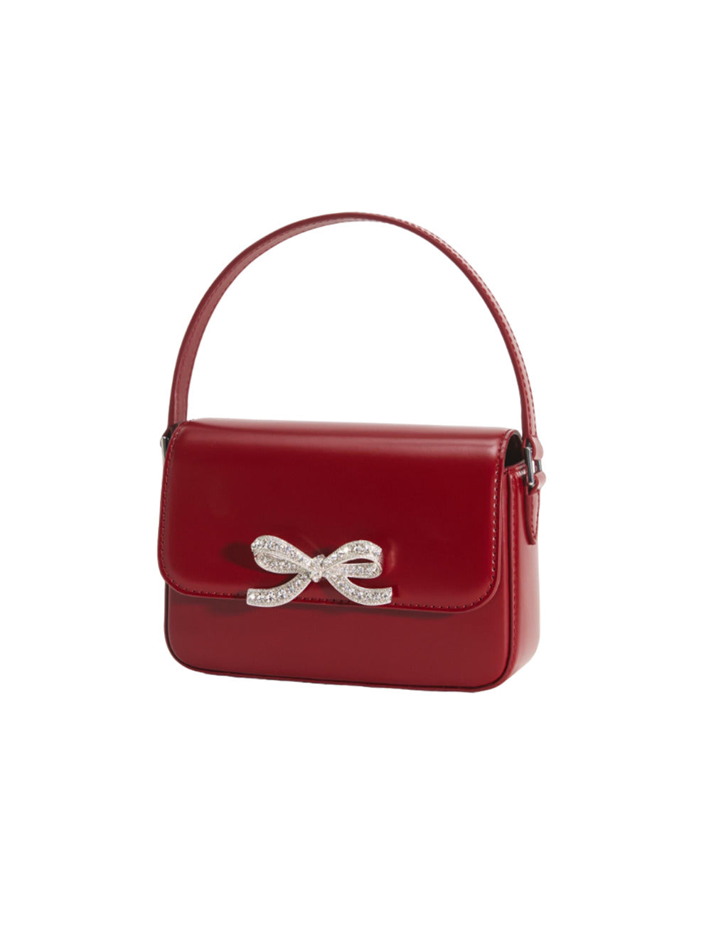 Burgundy leather micro bag